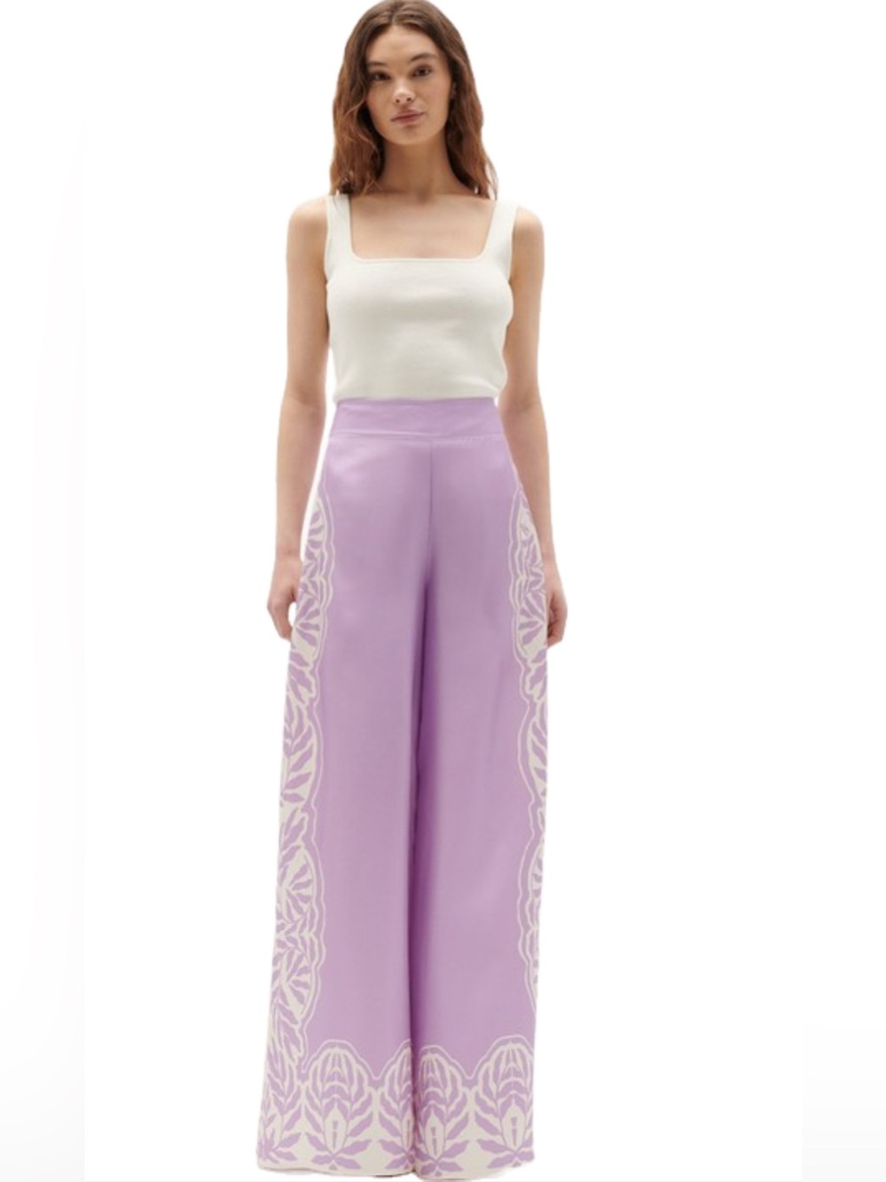 Figue Noemie silk satin twill pant lavender NWOT